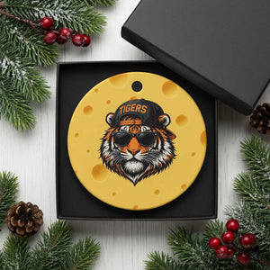 Tiger Mascot Ceramic Ornament Vintage Sports Name Baseball Cap Sunglasses TS10 1pc Yellow Cheese Print Your Wear