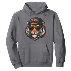 Tiger Mascot Hoodie Vintage Sports Name Baseball Cap Sunglasses TS10 Charcoal Print Your Wear