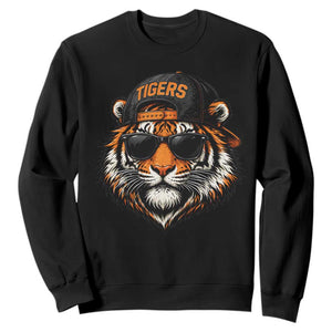 Tiger Mascot Sweatshirt Vintage Sports Name Baseball Cap Sunglasses TS10 Black Print Your Wear