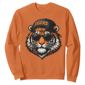 Tiger Mascot Sweatshirt Vintage Sports Name Baseball Cap Sunglasses TS10 Orange Print Your Wear