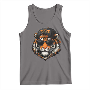 Tiger Mascot Tank Top Vintage Sports Name Baseball Cap Sunglasses TS10 Deep Heather Print Your Wear