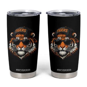 Tiger Mascot Tumbler Cup Vintage Sports Name Baseball Cap Sunglasses TS10 Black Print Your Wear