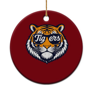 Tiger Face Ceramic Ornament Vintage Sports Name TS10 1pc Red Print Your Wear