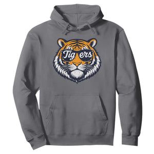 Tiger Face Hoodie Vintage Sports Name TS10 Charcoal Print Your Wear