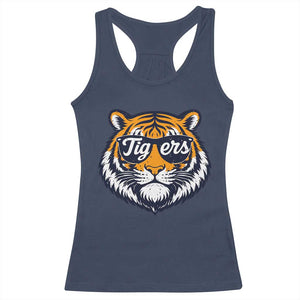 Tiger Face Racerback Tank Top Vintage Sports Name TS10 Navy Print Your Wear