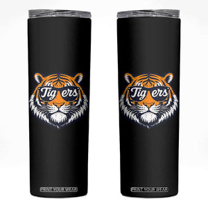 Tiger Face Skinny Tumbler Vintage Sports Name TS10 Black Print Your Wear