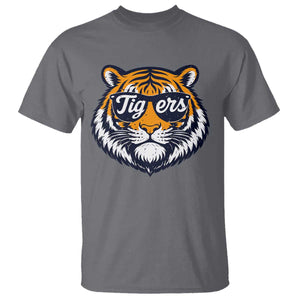 Tiger Face T Shirt Vintage Sports Name TS10 Charcoal Print Your Wear