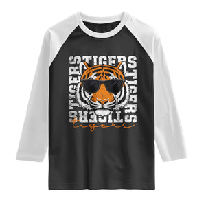 Vintage Tigers Raglan Shirt Vintage Sports Inspirational Athletic Name TS10 Black White Print Your Wear