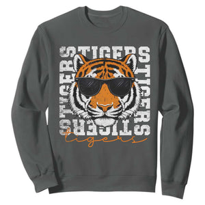 Vintage Tigers Sweatshirt Vintage Sports Inspirational Athletic Name TS10 Dark Heather Print Your Wear
