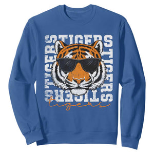 Vintage Tigers Sweatshirt Vintage Sports Inspirational Athletic Name TS10 Royal Blue Print Your Wear