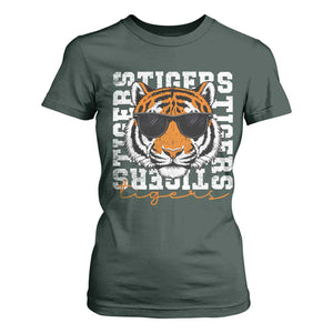 Vintage Tigers T Shirt For Women Vintage Sports Inspirational Athletic Name TS10 Dark Forest Green Print Your Wear