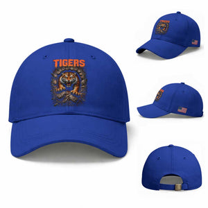 Tiger Sports Name Baseball Cap Vintage Distressed Baseball Fans TS10 Baseball Cap Universal Fit Royal Blue Print Your Wear