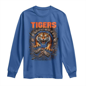 Tiger Sports Name Long Sleeve Shirt Vintage Distressed Baseball Fans TS10 Royal Blue Print Your Wear