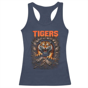 Tiger Sports Name Racerback Tank Top Vintage Distressed Baseball Fans TS10 Navy Print Your Wear