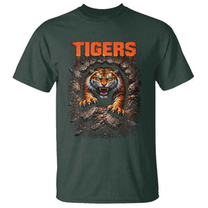 Tiger Sports Name T Shirt Vintage Distressed Baseball Fans TS10 Dark Forest Green Print Your Wear