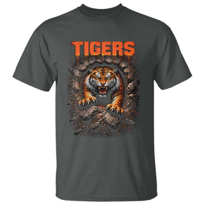 Tiger Sports Name T Shirt Vintage Distressed Baseball Fans TS10 Dark Heather Print Your Wear