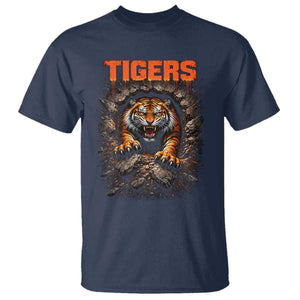 Tiger Sports Name T Shirt Vintage Distressed Baseball Fans TS10 Navy Print Your Wear