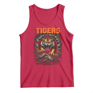 Tiger Sports Name Tank Top Vintage Distressed Baseball Fans TS10 Red Print Your Wear