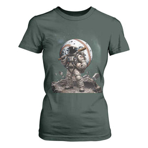 Astronaut Baseball Player T Shirt For Women Distressed Houston Clutch City Sports Fans TS10 Dark Forest Green Print Your Wear