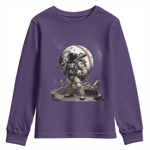 Astronaut Baseball Player Youth Sweatshirt Distressed Houston Clutch City Sports Fans TS10 Purple Print Your Wear