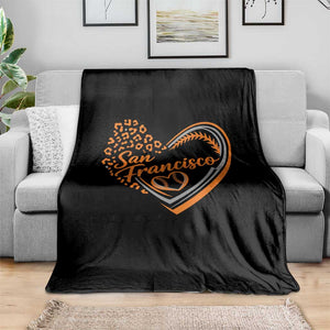 San Francisco Throw Blanket SF Leopard Heart US State Baseball Fan Team Spirit TS10 Print Your Wear