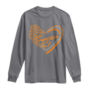 San Francisco Long Sleeve Shirt SF Leopard Heart US State Baseball Fan Team Spirit TS10 Charcoal Print Your Wear