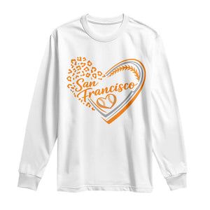 San Francisco Long Sleeve Shirt SF Leopard Heart US State Baseball Fan Team Spirit TS10 White Print Your Wear