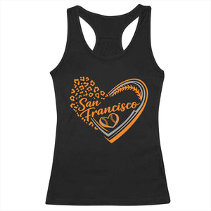 San Francisco Racerback Tank Top SF Leopard Heart US State Baseball Fan Team Spirit TS10 Black Print Your Wear