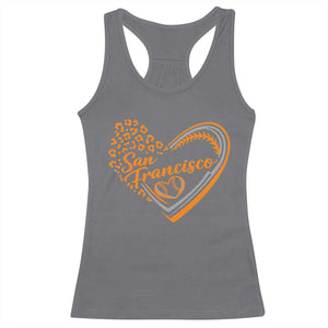 San Francisco Racerback Tank Top SF Leopard Heart US State Baseball Fan Team Spirit TS10 Charcoal Print Your Wear