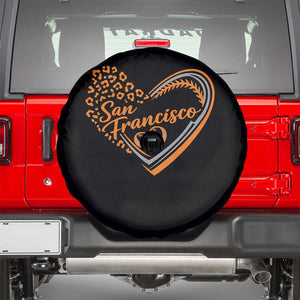 San Francisco Spare Tire Cover SF Leopard Heart US State Baseball Fan Team Spirit TS10 Black Print Your Wear