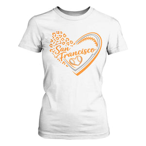 San Francisco T Shirt For Women SF Leopard Heart US State Baseball Fan Team Spirit TS10 White Print Your Wear