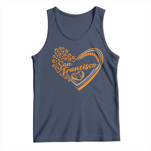 San Francisco Tank Top SF Leopard Heart US State Baseball Fan Team Spirit TS10 Navy Print Your Wear