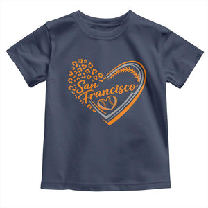 San Francisco Toddler T Shirt SF Leopard Heart US State Baseball Fan Team Spirit TS10 Navy Print Your Wear