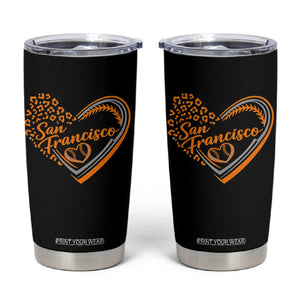 San Francisco Tumbler Cup SF Leopard Heart US State Baseball Fan Team Spirit TS10 Black Print Your Wear