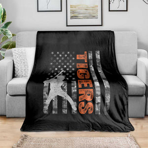 Baseball Player Tiger Throw Blanket Team Spirit American Flag USA Camo Patriotic Graphic TS10 Print Your Wear