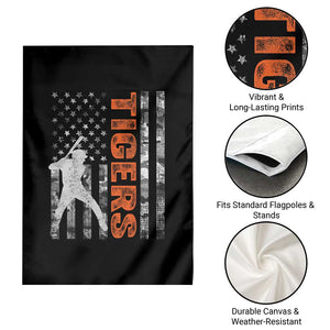 Baseball Player Tiger Garden Flag Team Spirit American Flag USA Camo Patriotic Graphic TS10 Print Your Wear