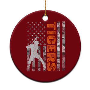 Baseball Player Tiger Ceramic Ornament Team Spirit American Flag USA Camo Patriotic Graphic TS10 1pc Red Print Your Wear