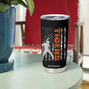 Baseball Player Tiger Tumbler Cup Team Spirit American Flag USA Camo Patriotic Graphic TS10 Print Your Wear