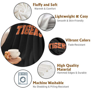 Vintage Tiger Throw Blanket Varsity Name Vintage Sports Jersey Style TS10 Print Your Wear