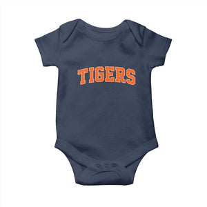 Vintage Tiger Baby Onesie Varsity Name Vintage Sports Jersey Style TS10 Navy Print Your Wear