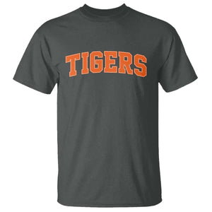 Vintage Tiger T Shirt Varsity Name Vintage Sports Jersey Style TS10 Dark Heather Print Your Wear