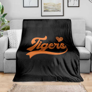 Vintage Tiger Throw Blanket Varsity Name Script Vintage Sports Jersey Style TS10 Print Your Wear