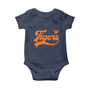 Vintage Tiger Baby Onesie Varsity Name Script Vintage Sports Jersey Style TS10 Navy Print Your Wear