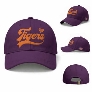 Vintage Tiger Baseball Cap Varsity Name Script Vintage Sports Jersey Style TS10 Baseball Cap Universal Fit Purple Print Your Wear