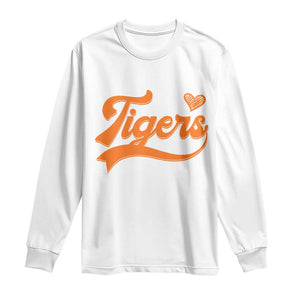 Vintage Tiger Long Sleeve Shirt Varsity Name Script Vintage Sports Jersey Style TS10 White Print Your Wear