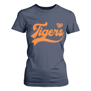 Vintage Tiger T Shirt For Women - Varsity Name Script Vintage Sports Jersey Style TS10 Navy Print Your Wear