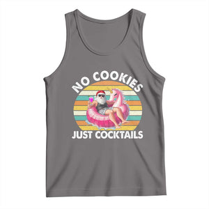 Santa Christmas In July Tank Top No Cookies Just Cocktails Flamingo Summer Beach Hawaii TS10 Deep Heather Print Your Wear