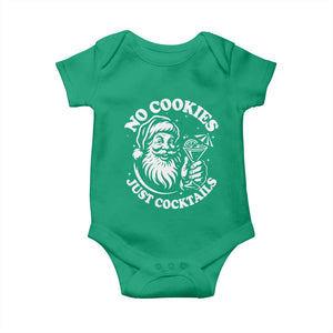 Funny Santa Christmas In July Baby Onesie No Cookies Just Cocktails Summer Xmas TS10 Irish Green Print Your Wear