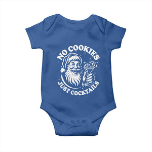 Funny Santa Christmas In July Baby Onesie No Cookies Just Cocktails Summer Xmas TS10 Royal Blue Print Your Wear