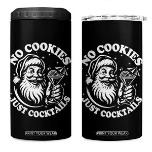 Funny Santa Christmas In July 4 in 1 Can Cooler Tumbler No Cookies Just Cocktails Summer Xmas TS10 One Size: 16 oz Black Print Your Wear